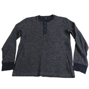 Joe's Jeans Men's Navy and Heather Gray Henley Polo